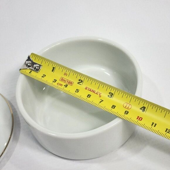 Porcelain Japan 2" x 3.5" Map Round Trinket Box - Picture 5 of 6